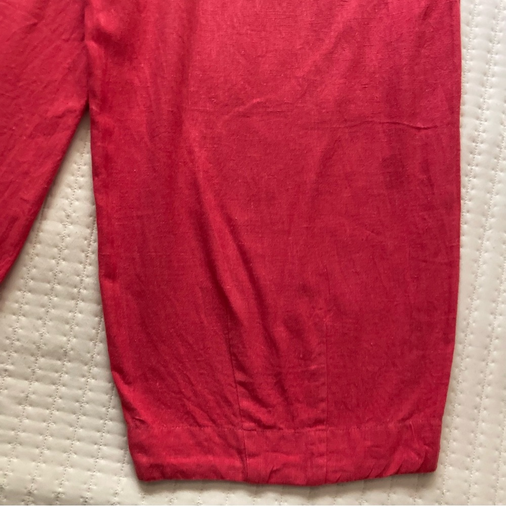 High-Waist Red Wide-Leg Pants - Picture 9 of 15